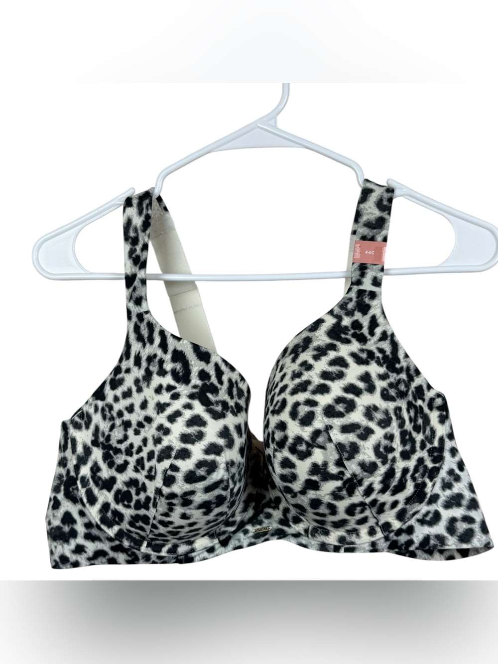 Cacique by Lane Bryant black white leopard print underwire Balconette Bra 44C